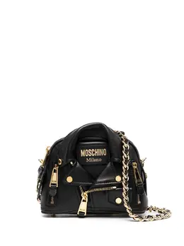 Moschino: Кожаная куртка Biker Jacket