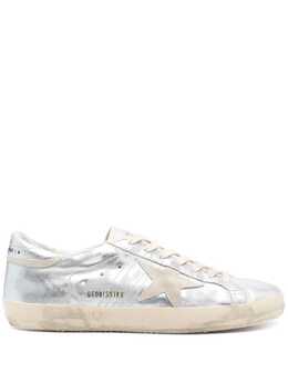 Golden Goose: Серебристые кроссовки  Super Star