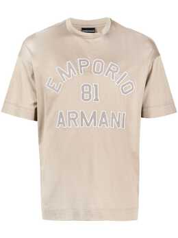 Emporio Armani: Бежевая футболка