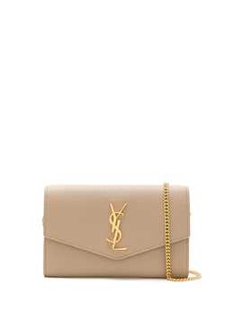 Saint Laurent: Тёмный клатч Envelope