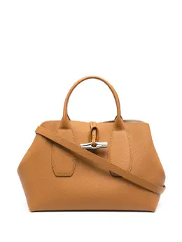 Longchamp: Коричневая сумка  Roseau