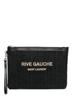 Saint Laurent: Чёрный клатч  Rive Gauche