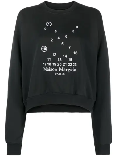 Maison Margiela numbers motif cotton sweatshirt 18982519 lpn17671651 LePodium