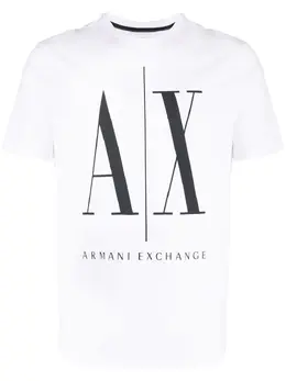 Armani Exchange: Белая футболка 