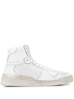 Saint Laurent: Белые кроссовки  SL24