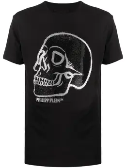 Philipp Plein: Футболка  Outline Skull со стразами