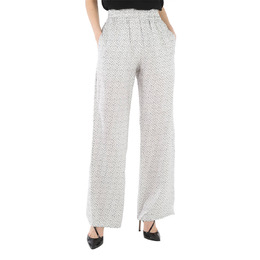 Burberry Seighford Monogram Print Silk-twill Wide-leg Trousers, Brand Size 4 (US Size 2) 8029533