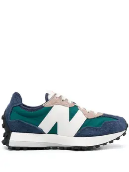 New Balance: Зелёные кроссовки  327