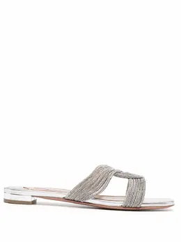 Aquazzura: Серебристые сандалии 