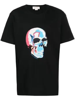 Alexander McQueen: Хлопковая футболка  Skull