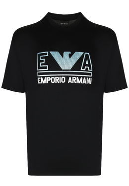 EMPORIO ARMANI: Синяя футболка