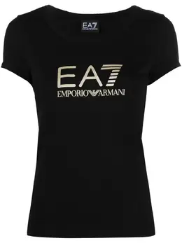 Ea7 Emporio Armani: Чёрная футболка