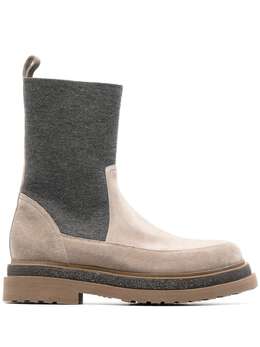 Brunello Cucinelli: Бежевые ботинки 