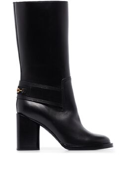 Salvatore Ferragamo: Чёрные ботинки  Gancio
