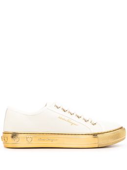 Salvatore Ferragamo: Белые кроссовки  Gancini