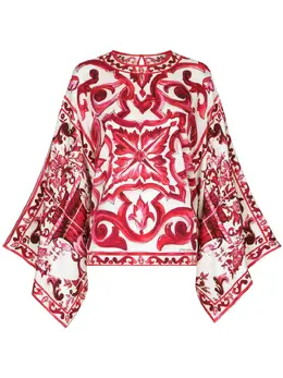 Dolce & Gabbana: Блуза  Majolica с принтом