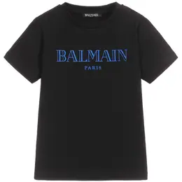 Balmain Kids: Чёрная футболка