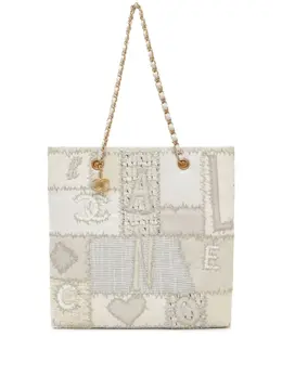 CHANEL Pre-Owned: Белая сумка-шоппер 