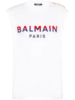 Balmain: Красная майка