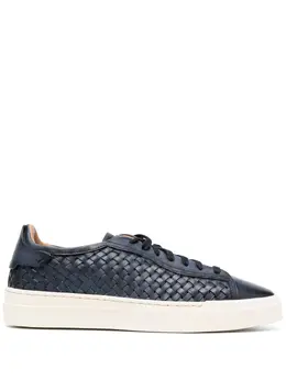 Santoni: Синие кроссовки 
