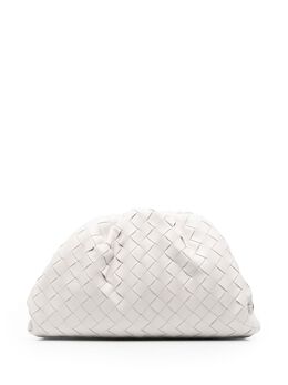 Bottega Veneta: Белый клатч Intrecciato