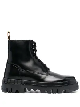 Santoni: Чёрные ботинки 