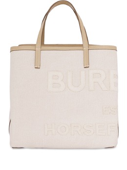 Burberry: Бежевая сумка-шоппер  Horseferry