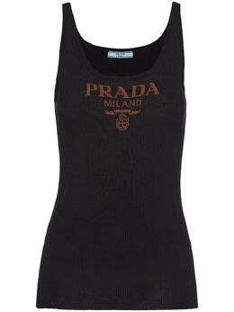 Prada: Майка с принтом 