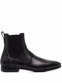 Salvatore Ferragamo: Чёрные ботинки  Gancio