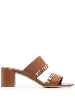 Salvatore Ferragamo: Коричневые сандалии  Vara Chain