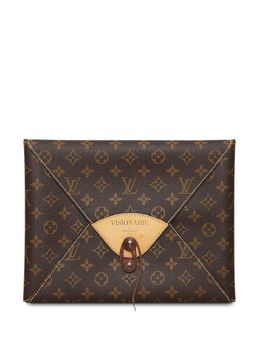 Louis Vuitton: Коричневый клатч