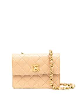Chanel Pre-Owned: Бежевая сумка через плечо 