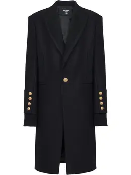 Balmain: Чёрное пальто 