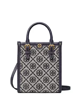 Tory Burch: Синяя сумка-шоппер 