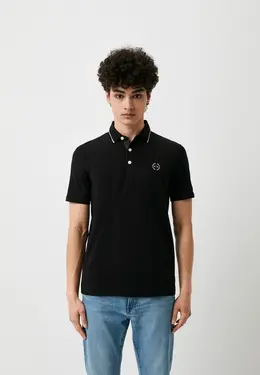 Armani Exchange: Чёрное поло 