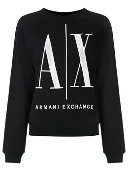 Armani Exchange: Чёрный свитшот 