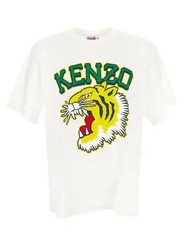 Kenzo: Белая футболка Tiger