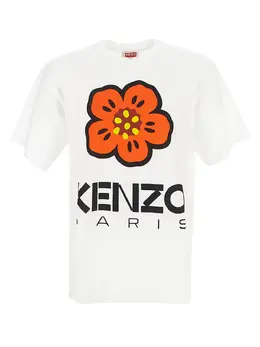 Kenzo: Футболка World с цветочным принтом