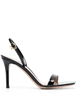 Gianvito Rossi: Чёрные сандалии  Ribbon