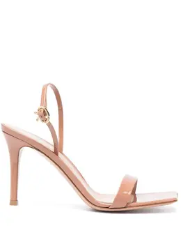 Gianvito Rossi: Бежевые сандалии  Ribbon