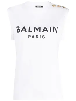 Balmain: Майка с принтом