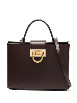 Salvatore Ferragamo: Коричневая сумка-шоппер  Gancini