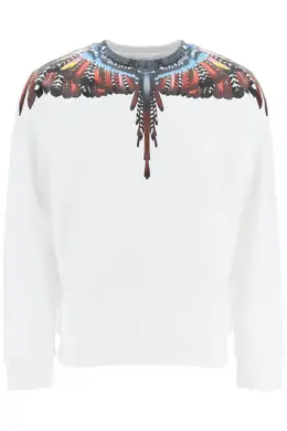 MARCELO BURLON: Белый свитшот Grizzly Wings