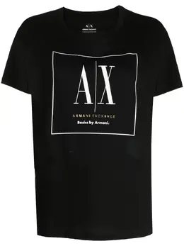 Armani Exchange: Футболка с принтом