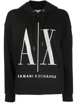 Armani Exchange: Чёрная толстовка 