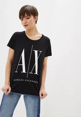 Armani Exchange: Чёрная футболка 