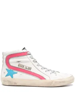 Golden Goose: Белые кроссовки  Slide