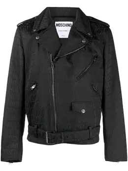 Moschino: Чёрная куртка  Biker Jacket