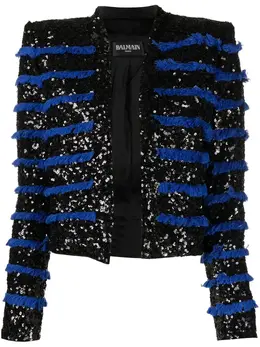 Balmain: Чёрная куртка 