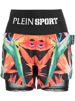 Plein Sport: Шорты с растительным принтом 